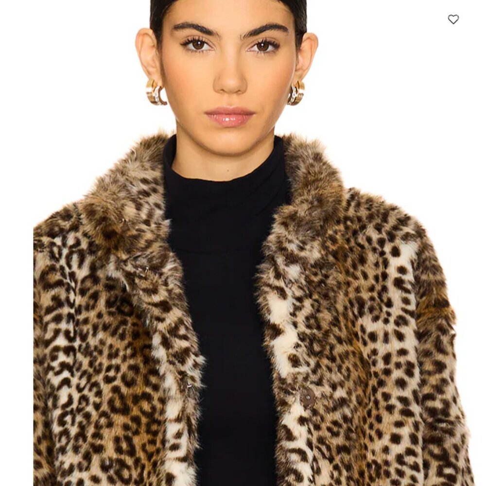 Haute Hippie Genuine Fur Rabbit Cheetah Jacket Coat Silk Lined $2800